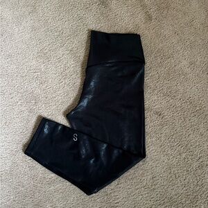 Curves N Combatboots Glossy Black Leggings